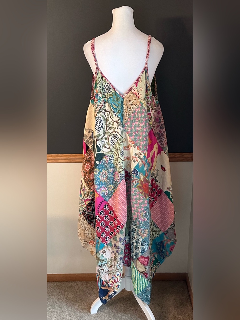 Earthbound Trading Company Fairy Assorted Patchwork Dress Sz XL Sleeveless Multi - Picture 7 of 11